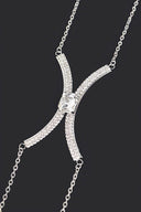 Dazzle Embrace Rhinestone Bra Chain - Silver