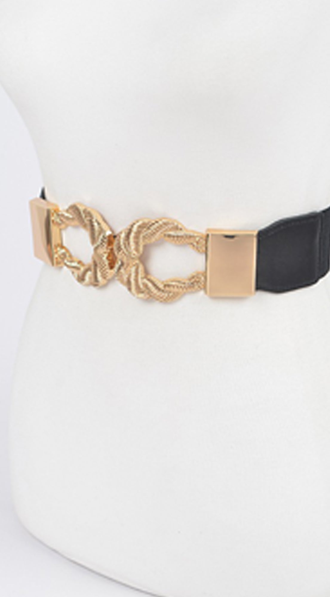 Twist Link Cuff Elastic Belt - Black