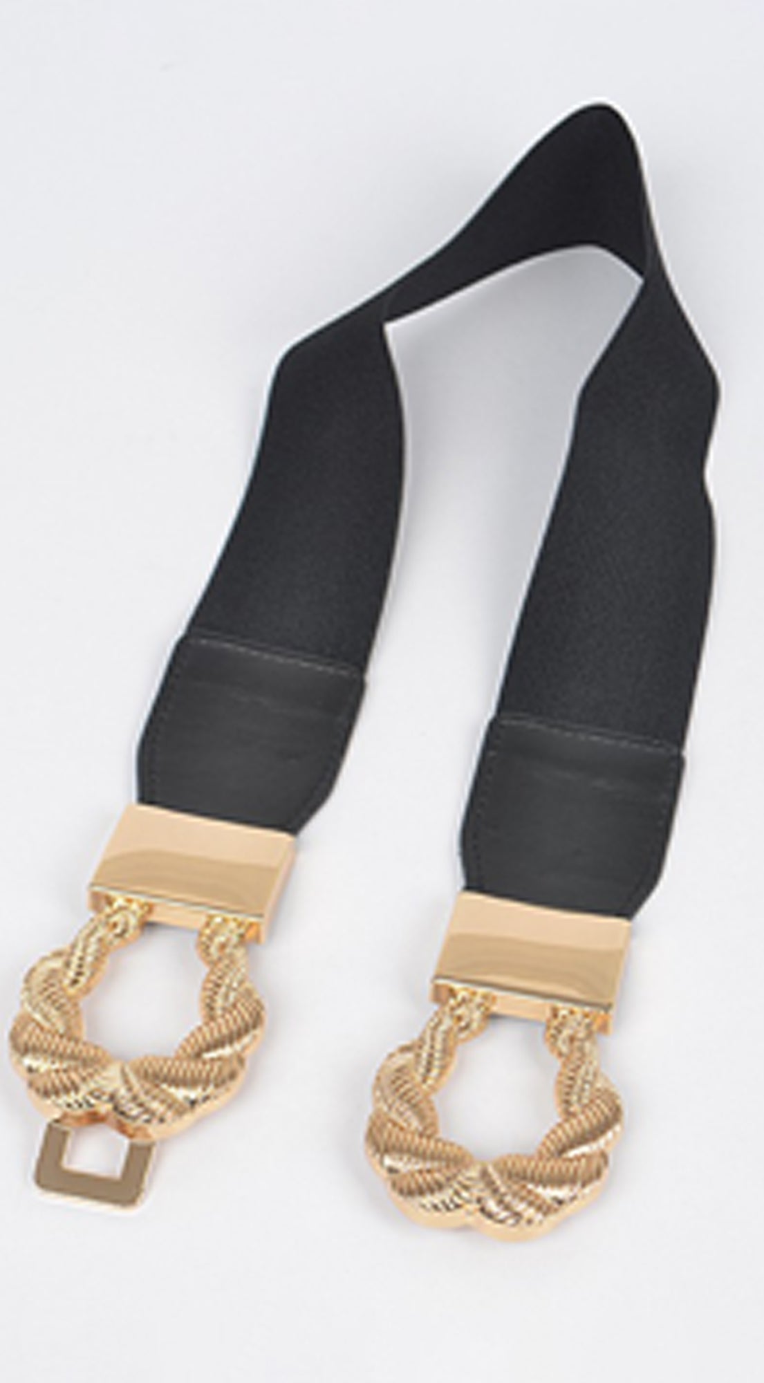 Twist Link Cuff Elastic Belt - Black