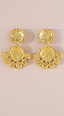 Cia Vintage Turquoise Drop Dangle Earrings - Gold