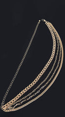 Layered Chain Drop Belt - Gold