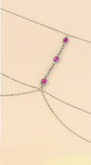 Ama Crystal Neck Body Chain - Silver