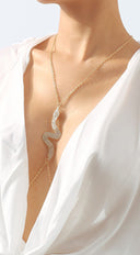 Rhinestone Snake Body Chain - Gold