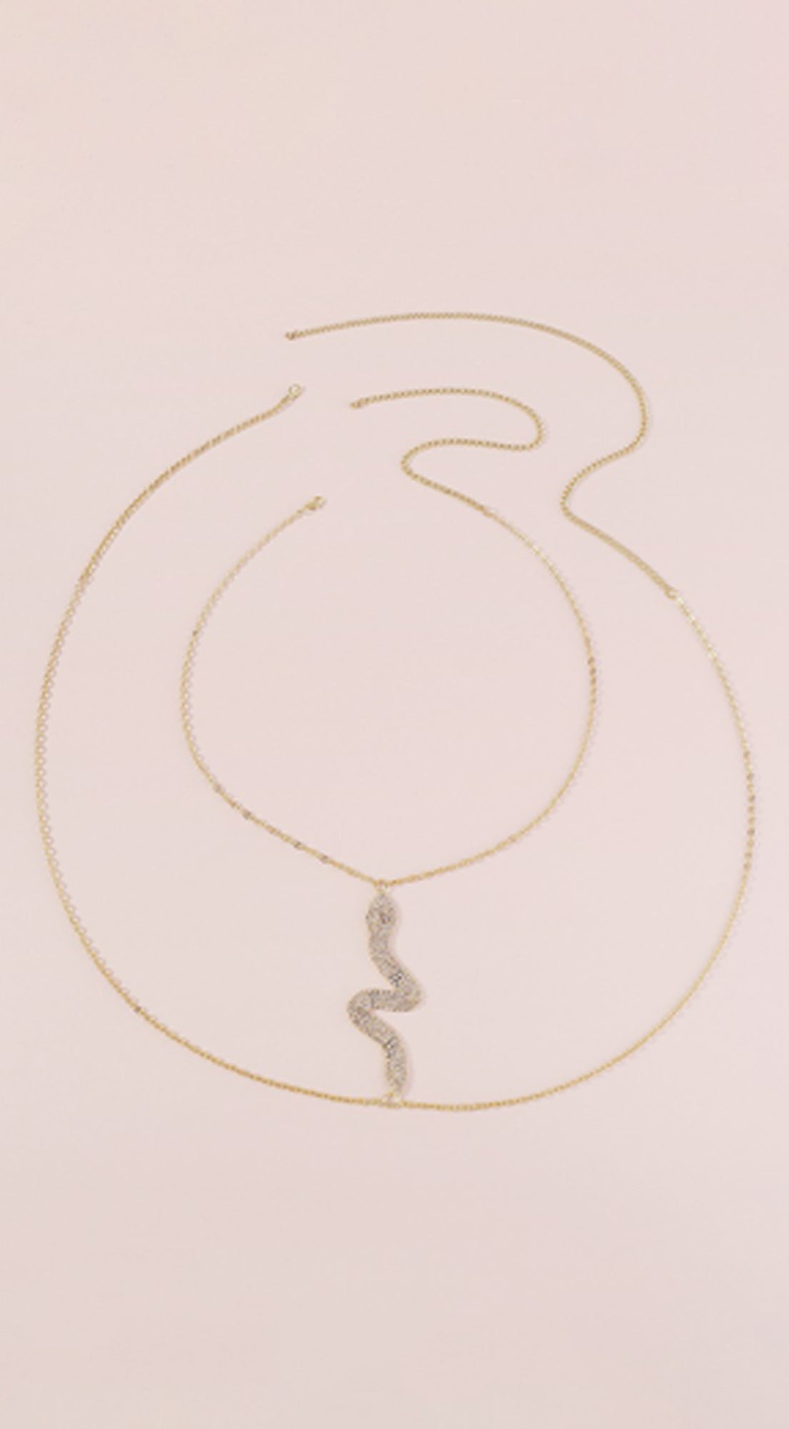 Rhinestone Snake Body Chain - Gold