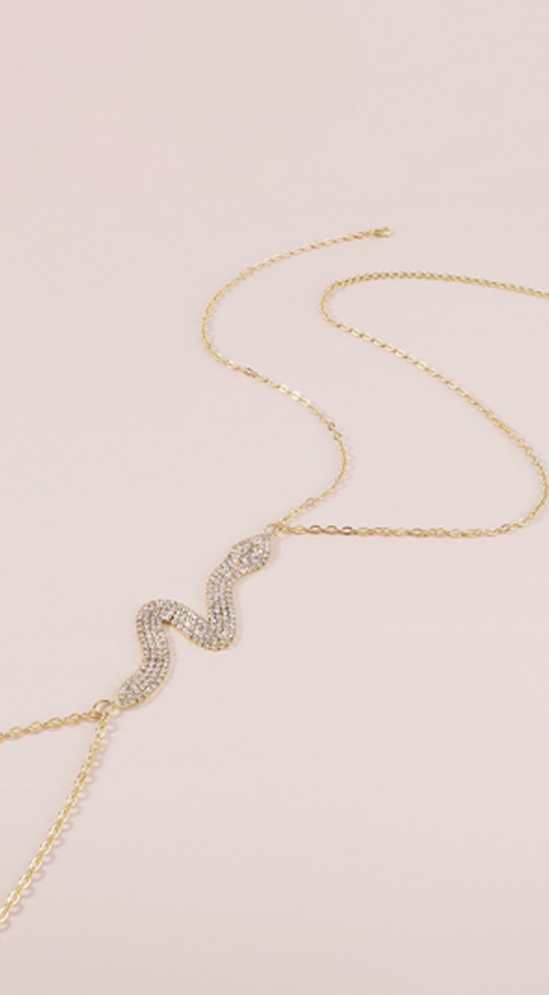 Rhinestone Snake Body Chain - Silver