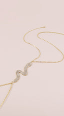 Rhinestone Snake Body Chain - Silver