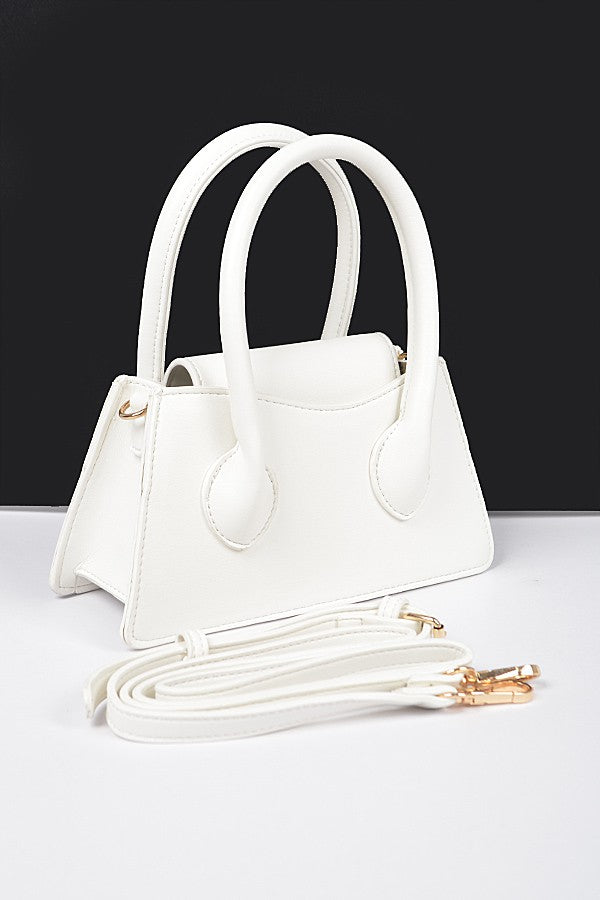 White Double Handle Mini Handbag