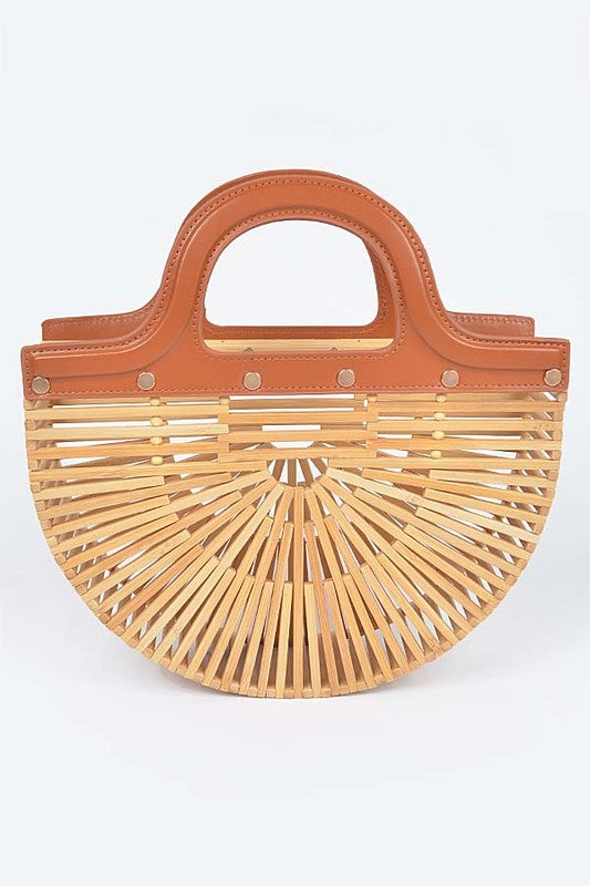 Belize Bamboo Handbag - Beige