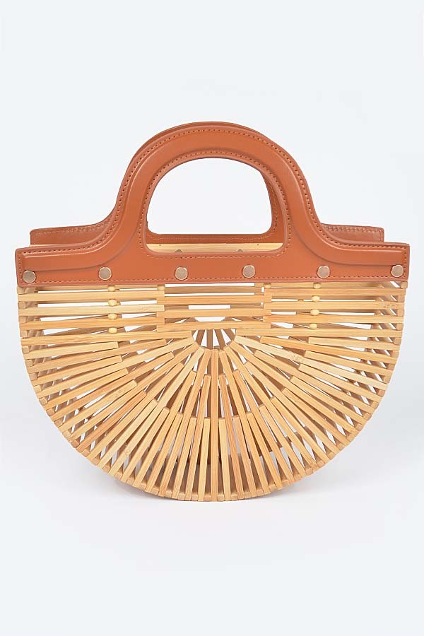 Belize Bamboo Handbag - Beige