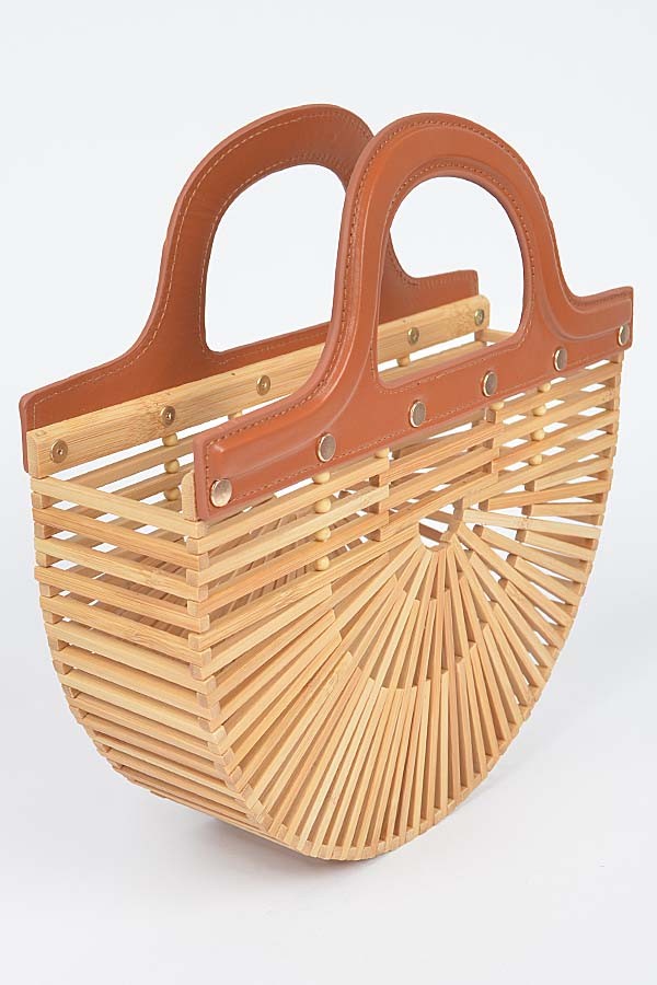 Belize Bamboo Handbag - Beige