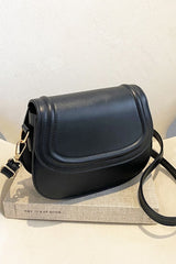 Black Faux Leather Crossbody Bag