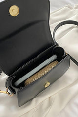 Black Faux Leather Crossbody Bag