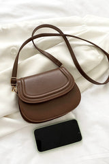 Brown Faux Leather Crossbody Bag