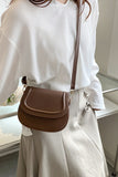 Brown Faux Leather Crossbody Bag
