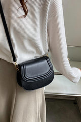 Black Faux Leather Crossbody Bag