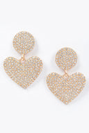 Lux Heart Rhinestone Earrings - Gold