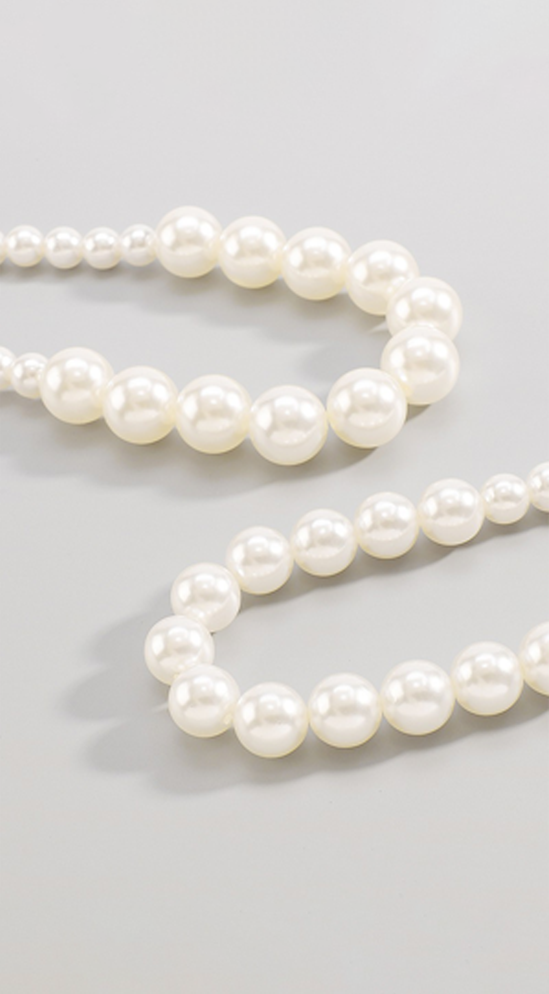 Elegant Bilayer Large & Small Pearls Choker Necklace - White