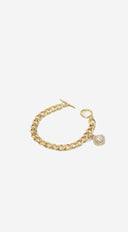 Crystal Link Charm Chain Crystal Bracelet - Gold