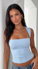 Sutton Square Neck Butter Soft Top - Light Blue