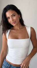 Sutton Square Neck Butter Soft Top - Off White
