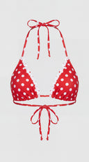 Suzette Polka Dot Ruffle Bikini Set - Red