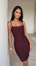 Sorevia Bandage Mini Dress - Brown