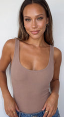Essential Scoop Bodysuit - Mocha Brown
