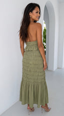 Évora Smocked Skirt Set - Olive Green