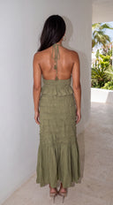 Évora Smocked Skirt Set - Olive Green