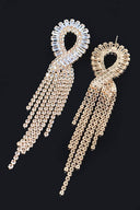 Joyaa Rhinestone Earrings in Gold close-up detail shot