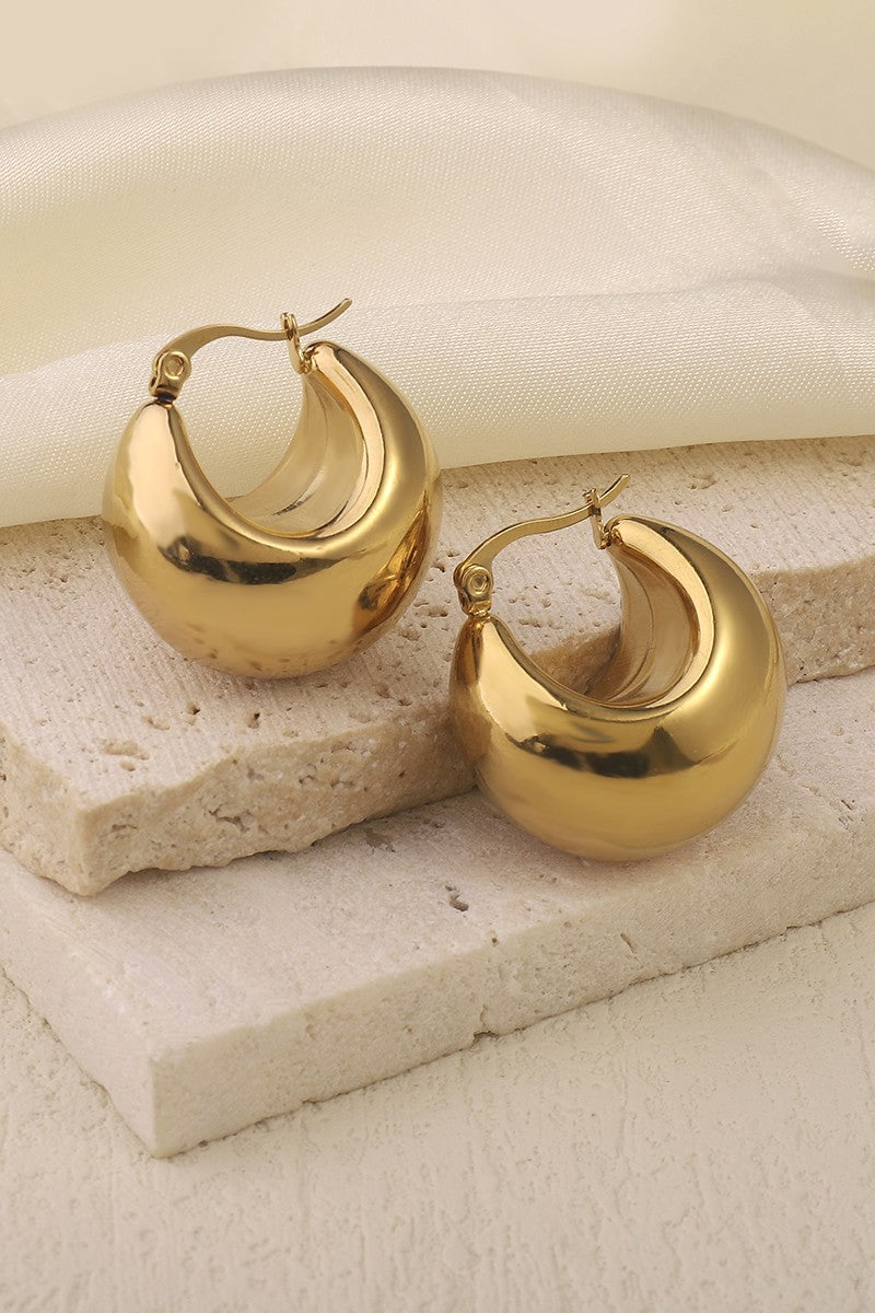 Round 18K Gold Plated Earrings