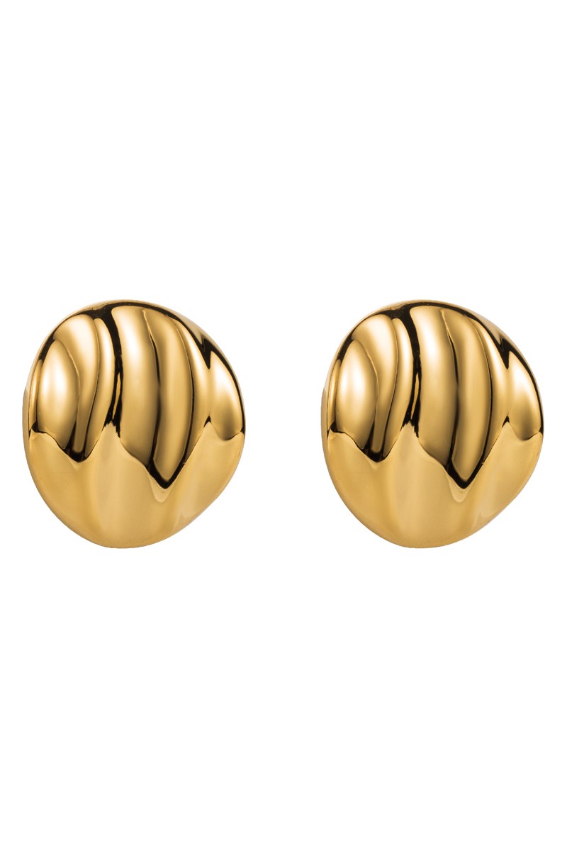 Irregular 18K Gold Plated Round Stud Earrings