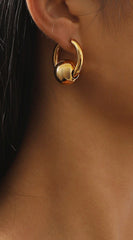 Water Drop Hoop Earrings - Gold