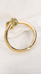 Rhinestone Metal Round Bangle Bracelet - Gold