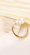 Pearl Adjustable Bangle Bracelet - Gold