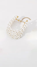 Perla Statement Layered Pearl Bracelet - White