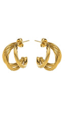 Triple Hoop Earrings - Gold