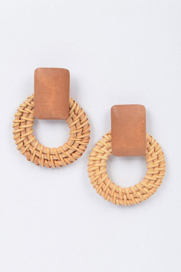 Bamboo Earrings - Khaki