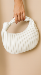 Rianna PU Leather Pleated Shoulder Handbag - White