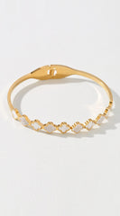 Multi Clover Clasp Bracelet - Gold Cream