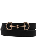 D Ring Buckle Skinny Belt - Black