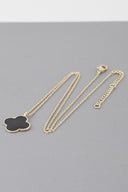 Clover Pendant Gold Dipped Chain Necklace flat lay product shot