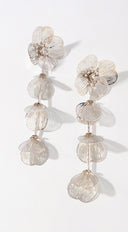 Sunset Bloom Metal Flower Earrings - Silver