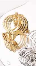 Lina Multi-layer Twisted Metal Cuff Bracelet - Gold