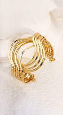 Lina Multi-layer Twisted Metal Cuff Bracelet - Gold