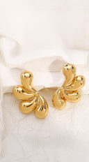 Geometric Teardrop Dangle Earrings - Gold