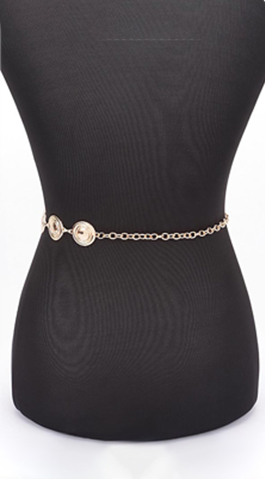Round Metal Chain Belt - Gold