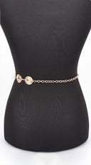 Round Metal Chain Belt - Gold