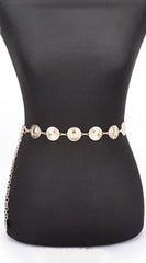 Round Metal Chain Belt - Gold