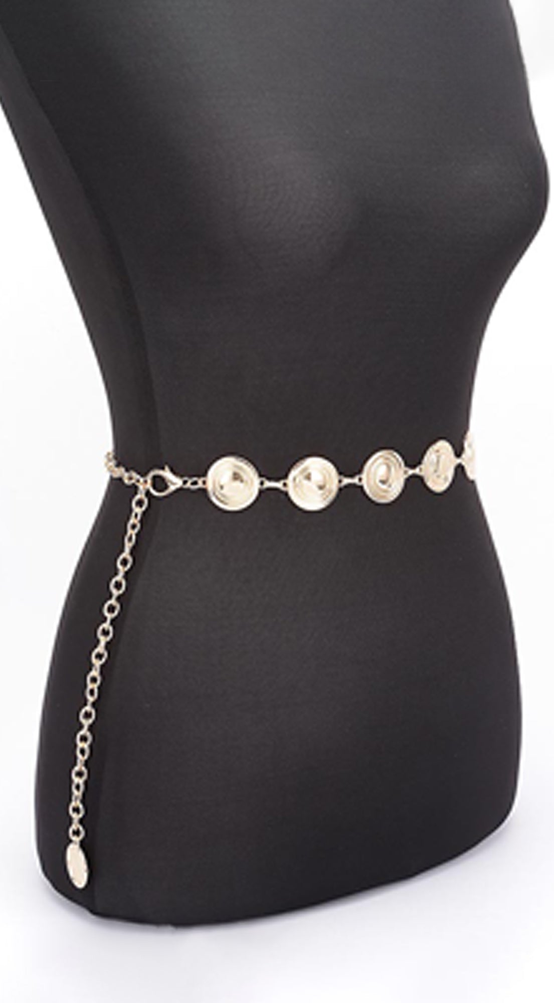 Round Metal Chain Belt - Gold